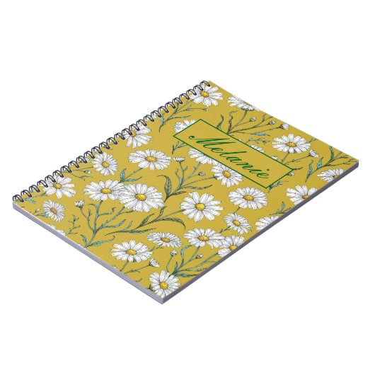 Cute Floral Spring Daisy Personalized Notebook Notizblock (Linke Seite)