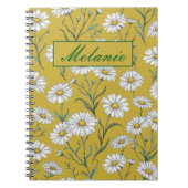 Cute Floral Spring Daisy Personalized Notebook Notizblock (Vorderseite)