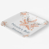 Cute Floral Starfish Baby Shower Pappteller (Gewinkelt)