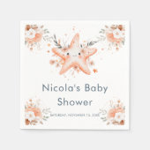Cute Floral Starfish Baby Shower Serviette (Vorderseite)