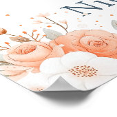 Cute Floral Starfish Baby Shower Welcome Poster (Ecke)