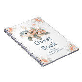 Cute Floral Turtle Baby Shower Guest Book Notizblock (Rechte Seite)