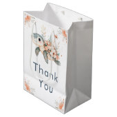 Cute Floral Turtle Baby Shower Mittlere Geschenktüte (Vorderseite Schrägansicht)
