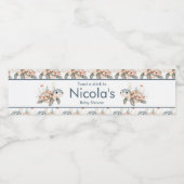 Cute Floral Turtle Baby Shower Wasserflaschenetikett (Einzelnes Label)