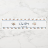 Cute Floral Turtle Birthday Party Wasserflaschenetikett (Einzelnes Label)