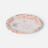 Cute Floral Watercolor Elephant with Balloon Pappteller (Schrägansicht)