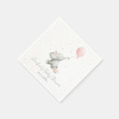 Cute Floral Watercolor Elephant with Balloon Serviette (Ecke)