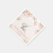 Cute Floral Watercolor Elephant with Balloon Serviette (Ecke)