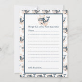 Cute Floral Whale Baby Shower Einladung (Vorderseite)