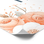 Cute Floral Whale Birthday Party Welcome Poster (Ecke)