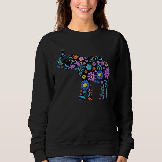Cute Flower Elephant 3 Sweatshirt (Vorderseite)