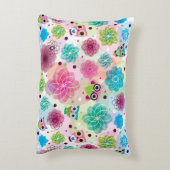 Cute flower owl background pattern dekokissen (Rückseite(Vertikal))