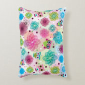 Cute flower owl background pattern dekokissen (Vorderseite(Vertikal))