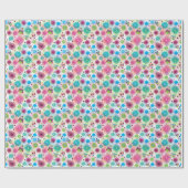 Cute flower owl background pattern geschenkpapier (Flach)