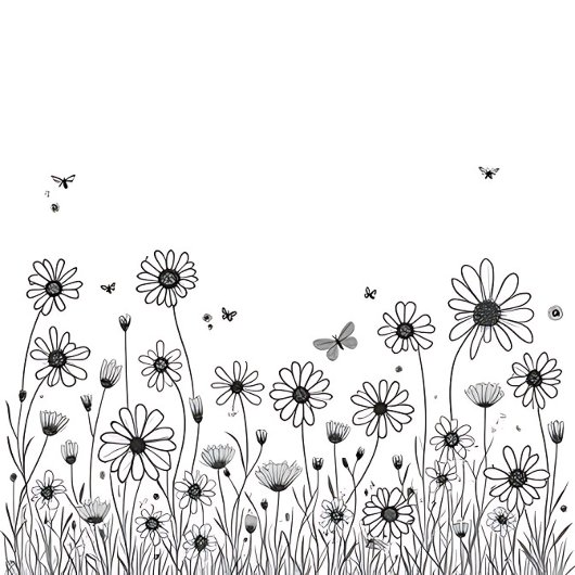 Cute Flower Phone Case – Black & White Wildflower