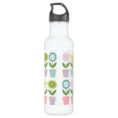 Cute Flower Pots Pattern Edelstahlflasche (Rückseite)