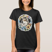 Cute Flower summer Floral Alaskan Malamute 1 T-Shirt (Vorderseite)