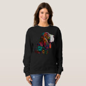 Cute Flower summer Floral Basset Hound 3 Sweatshirt (Vorne ganz)