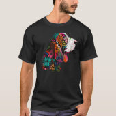 Cute Flower summer Floral Basset Hound 3 T-Shirt (Vorderseite)