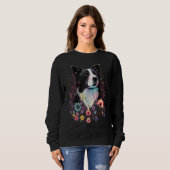 Cute Flower summer Floral Border Collie 2 Sweatshirt (Vorne ganz)