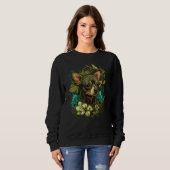 Cute Flower summer Floral Chihuahua Sweatshirt (Vorne ganz)