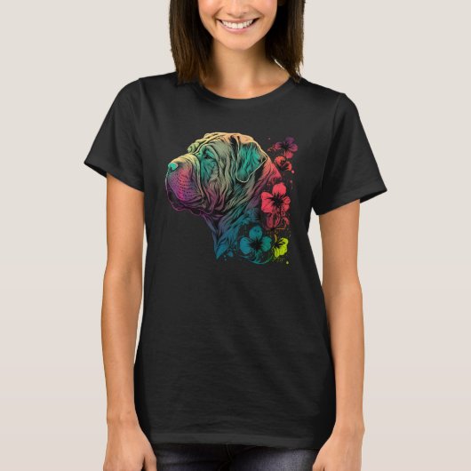 Cute Flower summer Floral Shar Pei T-Shirt (Vorderseite)