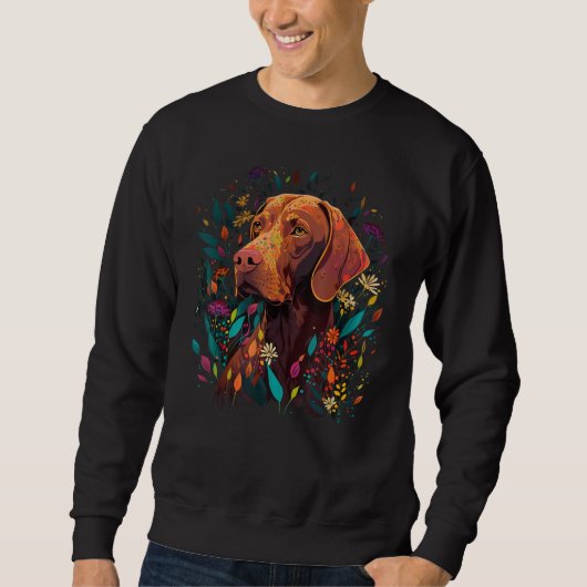 Cute Flower summer Floral Vizsla_1 Sweatshirt (Vorderseite)