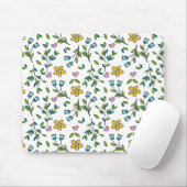 Cute Flowers and Hearts Light Pattern Mousepad (Mit Mouse)