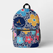 Cute Flowers and Polka Dots – Playful Floral Bedruckter Rucksack (Vorderseite)