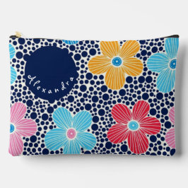 Cute Flowers and Polka Dots – Playful Floral Zubehörtasche