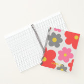 Cute flowers Red Custom script Spiral Notebook Notizblock (Innenseite)
