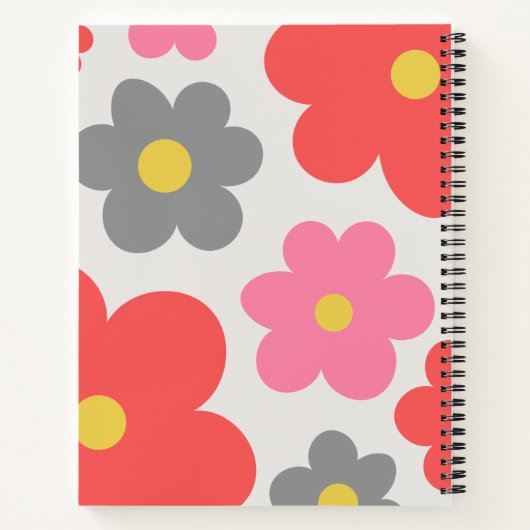 Cute flowers Red Custom script Spiral Notebook Notizblock (Rückseite)