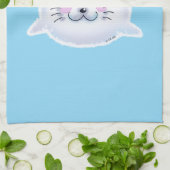 Cute Fluffy Baby Seal Illustration Geschirrtuch (Gefaltet)