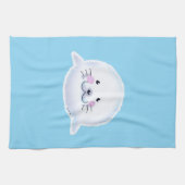 Cute Fluffy Baby Seal Illustration Geschirrtuch (Horizontal)