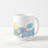 Cute Fluffy Creatures on a Coffee Mug Kaffeetasse (VorderseiteRechts)