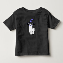 Cute Fluffy Halloween Llama Wearing Purple Witch Kleinkind T-shirt