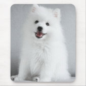 Cute Fluffy Japanese Spitz Puppy Mousepad (Vorne)