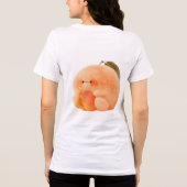 Cute Fluffy Peach Sprite Cradling Tiny Peach Women Tri-Blend Shirt (Rückseite)