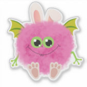 Cute fluffy rabbit monster aufkleber (Vorderseite)