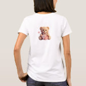 Cute Fluffy Teddy Bear with Heart Valentine T-Shirt (Rückseite)