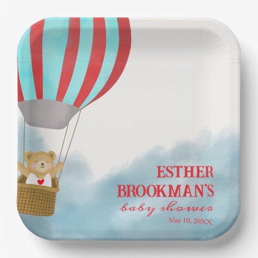 Cute Flying Baby is on the Way  Paper Plate Pappteller (Vorderseite)
