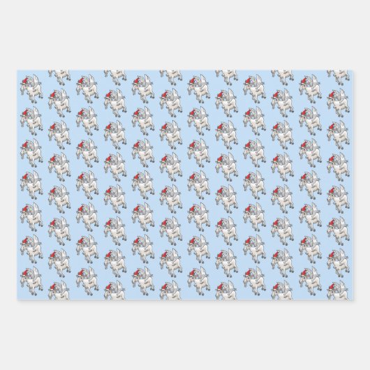 Cute Flying Christmas Goat Geschenkpapier Set (Vorderseite)