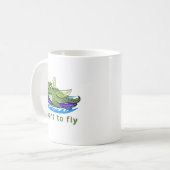 Cute Flying Crocodile Fantasy Illustration Soft Pa Kaffeetasse (Vorderseite Links)