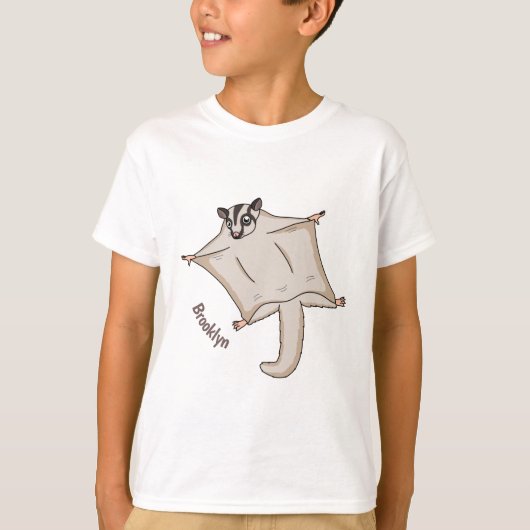 Cute flying sugar glider cartoon illustration T-Shirt (Vorderseite)