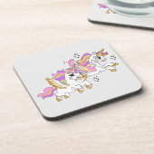 Cute flying unicorns  getränkeuntersetzer (Linke Seite)