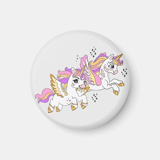 Cute flying unicorns  magnet (Vorne)