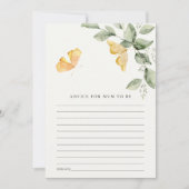Cute Foliage Butterfly Advice For Mum Baby Shower Einladung (Vorderseite)