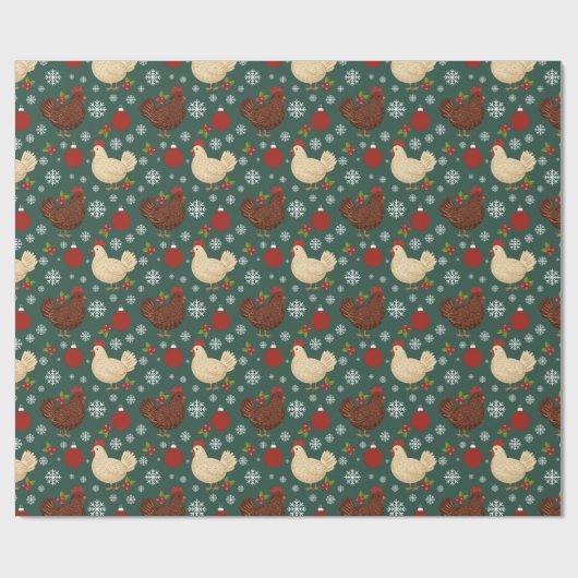 Cute Folk Art Rustic Christmas Geschenkpapier (Flach)