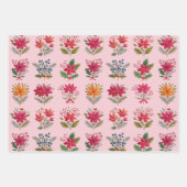 Cute Folk Floral Christmas Geschenkpapier Set (Vorderseite 2)