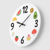 Cute Food Clock Face – Kawaii Numbers Große Wanduhr (Winkel)